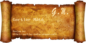 Gertler Máté névjegykártya