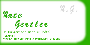 mate gertler business card