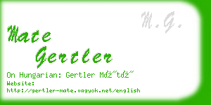 mate gertler business card